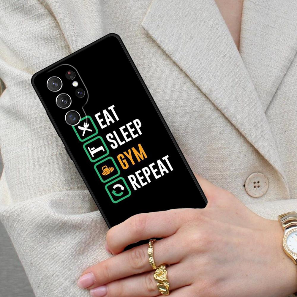 Bodybuilding Gym Fitness Quotes Cell Phone Case for Samsung Galaxy S26 Ultra S25 S24 S23 S22 S21 S20 Note10 Cover