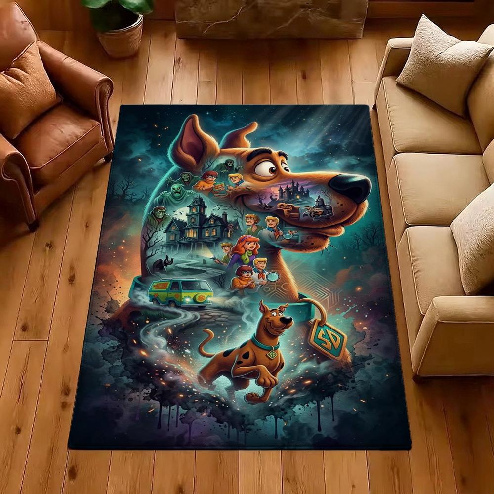 Scoobydoo Spooky Night Adventure Patterned Rug Soundproof Noisereducing Carpet For Bathroom Kitchen Home Party Decor Christmas Gift