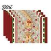 Durable Table Mats 4Pcs Christmas Linen Placemat Set, Cartoon Snowman Gingerbread Gnome Placemats Mat, Heat Resistant Place Mat for Holiday