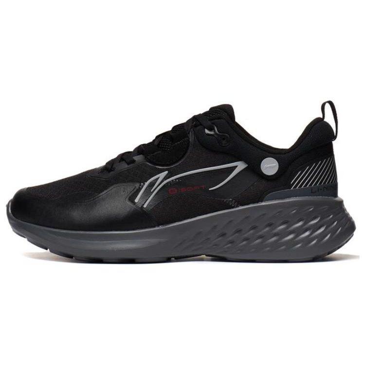 Li Ning Soft Element Slip Resistant, Abrasion Resistant, Breathable Low top Sports Casual Shoes Men's Black AGLT007-2