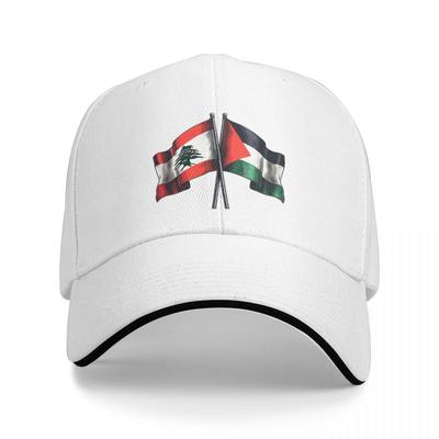 Palästina und Libanon Flaggen Baseballkappen Unisex HipHop Sonnenhut Hut Verstellbare Snapback Kappen Papa Hut Sommerkappe
