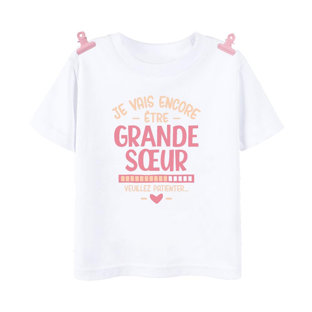I Will Become A Big Sister Rainbow Print Kids Shirt Baby Announcement T-shirt Friend Printed Girls Tops Child Short Sleeve Tee
