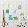 Cute Bear & Rabbit Expression Stickers - Green Tones, Waterproof, Removable for Journals, Bottles, and Phone Cases