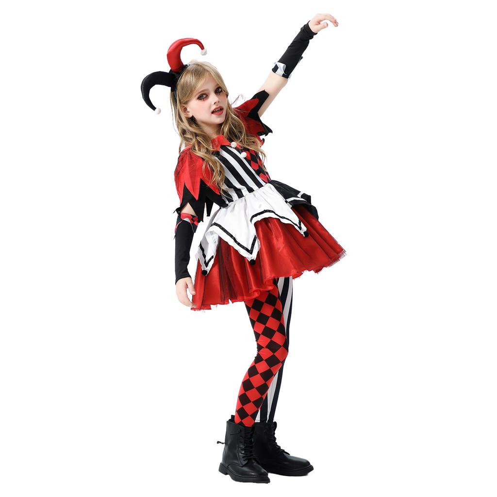 It Clown Themed Halloween Costume For Girls Cosplay Dress With Short Sleeves For Kids And Adults
