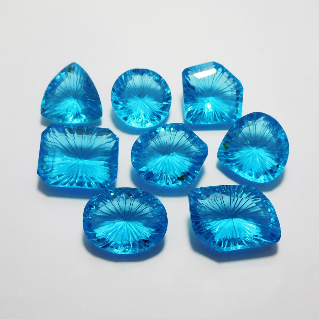Natural Blue Topaz Pendant Size 500 Ct Mix Shape Ring Size Verified Gemstone p-224.-k