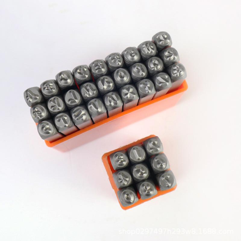 27dílná sada ocelových raznic s uměleckým písmem: Písmeno, Číslo Razník, DIY Dláto & Gravírovací Nástroje