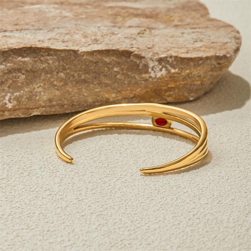 Lightweight Openwork Multilayer Bangle Adjustable Closure Wrist Bracelet Stainless Steel Jewelry For Stackable