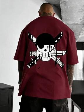 Zoro Japanese anime printed T-shirt for men and women fashionable breathable T-shirt men's tops