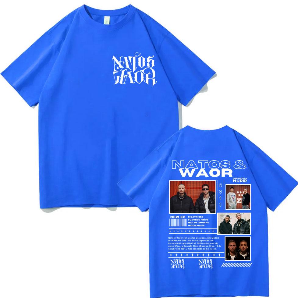 Rapper NATOS WAOR Tour 2025 Grafik T-Shirts Herren Damen Hip Hop Vintage Oversized T-Shirt Lässige Mode Kurzarm T-Shirts