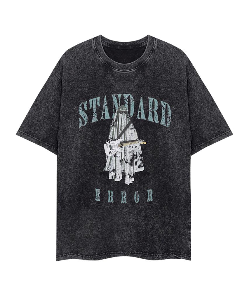 STANDARDERROR 87-Stan254 Phantom Rhythm Crack Pigment Short Sleeve T-Shirt (5 Colors) (Type A)