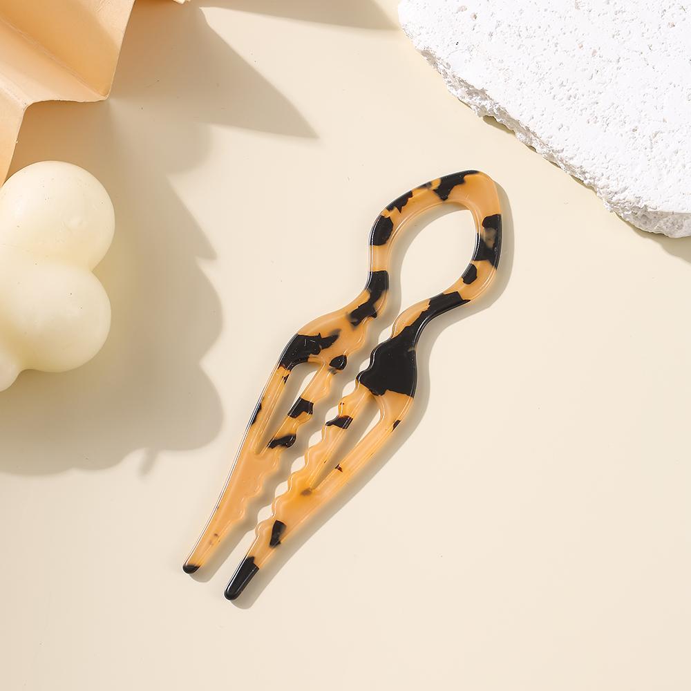 U-Shaped Hair Sticks Tortoiseshell Acrylic Anti-Slip Hairpin for Women Hair Stick Bun Comb Acetate Hair Clips Hair Accessories
