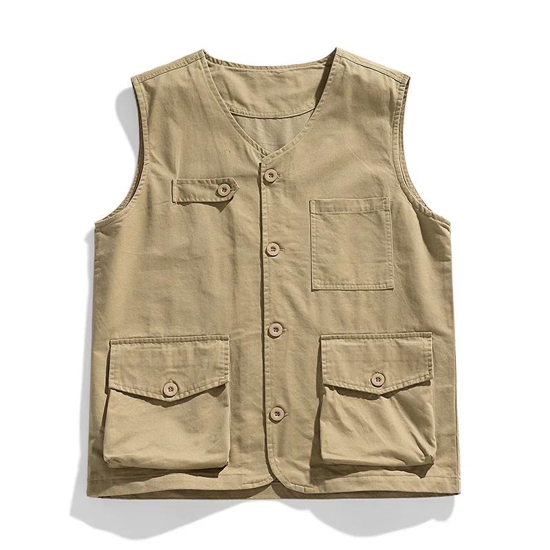

Летняя рабочая одежда SimpleVest мужская японская модная брендовая тонкая свободная куртка с множеством карманов без рукавов жилет на плечах M