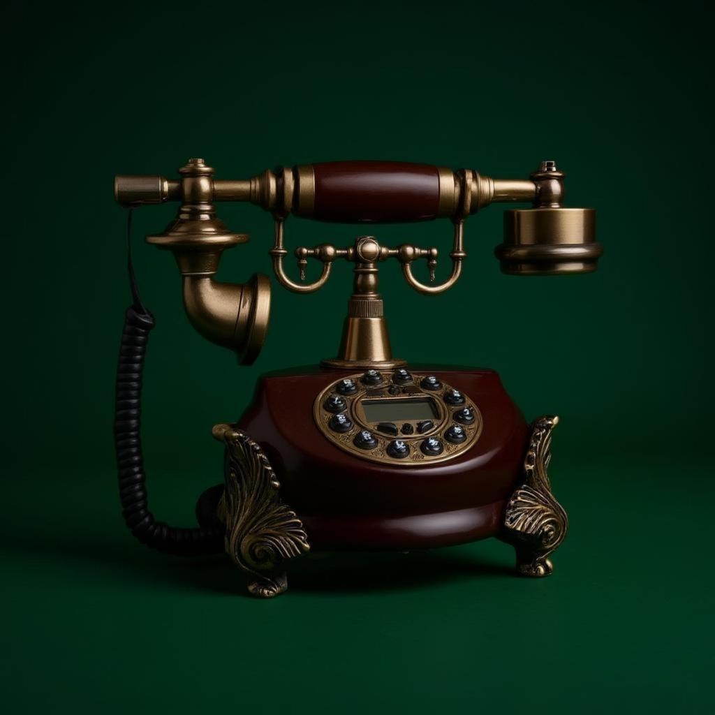 Antique-Style Corded Telephone Coiled Cord Vintage Landline
