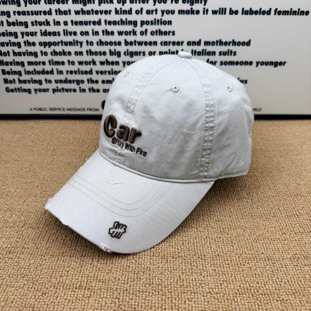 Old Ripped Car Alphabet Baseball Cap Men's and Women's Soft Top Comfortable Sun Cap American Casual Cap
