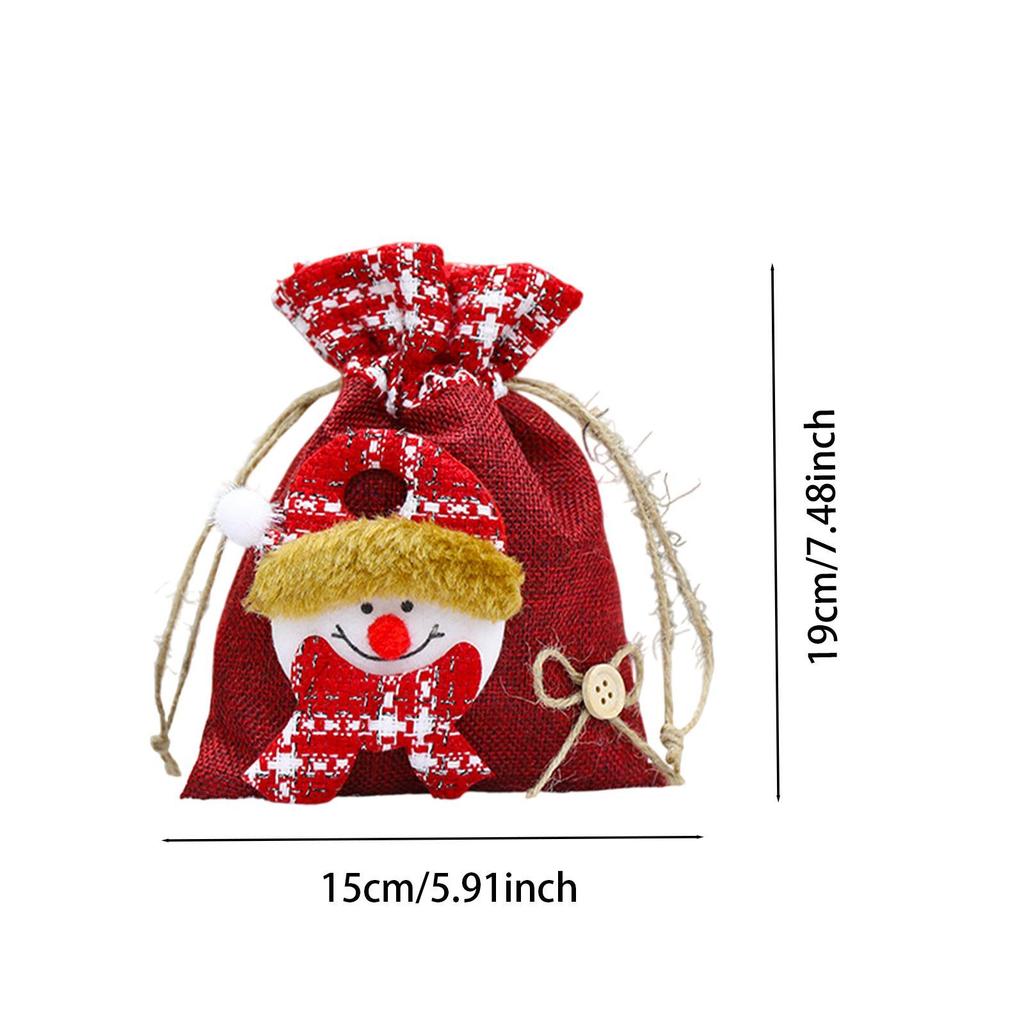 Christmas Drawstring Gift Bag Reusable for Parties Christmas Eve Goody