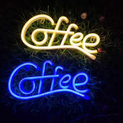 Koffieletter-neonreclamelamp Creatieve vorm Batterijgevoed Flikkervrij LED-neonlicht met laag stroomverbruik