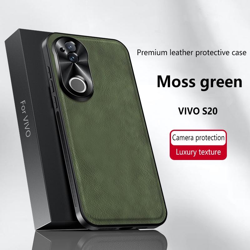 For Vivo S20 Case Magnetic Elegant Leather Wear-Resistant Lens Fully Covered Non-Slip Grip Edge Cover Shell