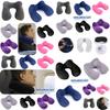 U-shaped Inflatable Neck Pillow Set For Travel With Camel Hump Design Soft And Comfortable