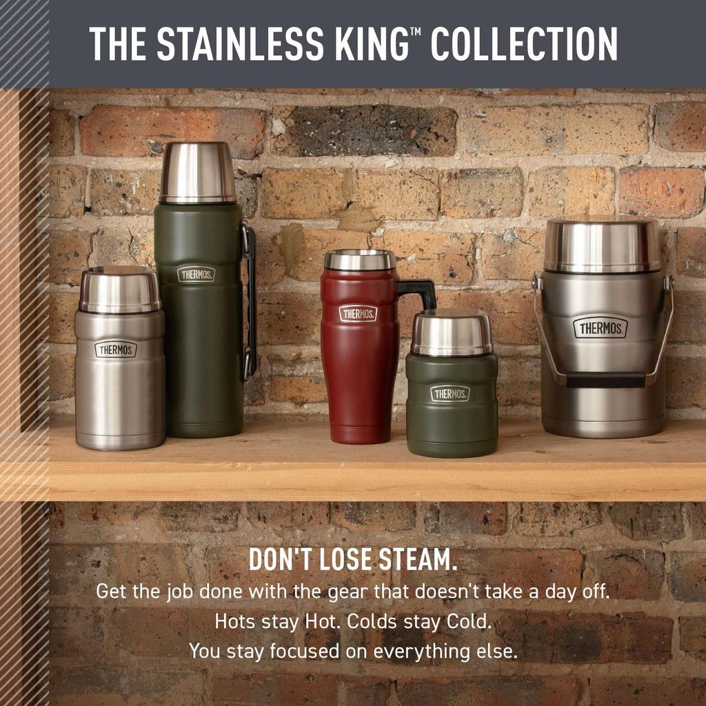 Thermos Stainless Steel King Silver Food Jar (0.45L) Insulated (Silver)