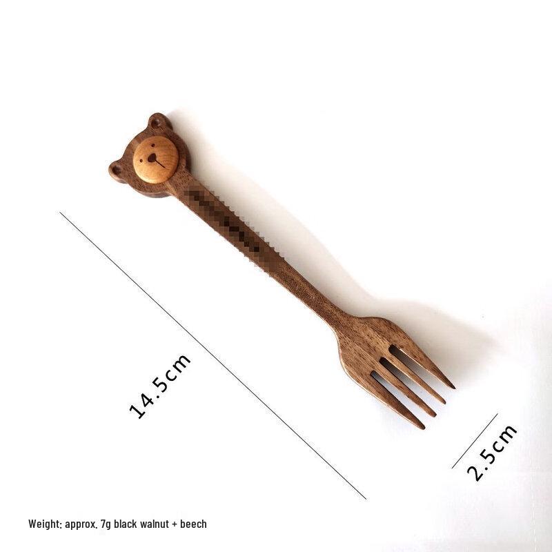 

ZISIZ Long Handle Wooden Bear Forks Set