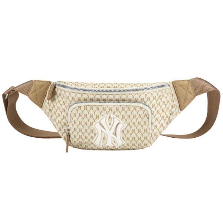 MLB Monogram Series New York Yankees Casual Classic NY Print Waist Bag Unisex Waist Bag Beige 32BGC9941-50B Beige