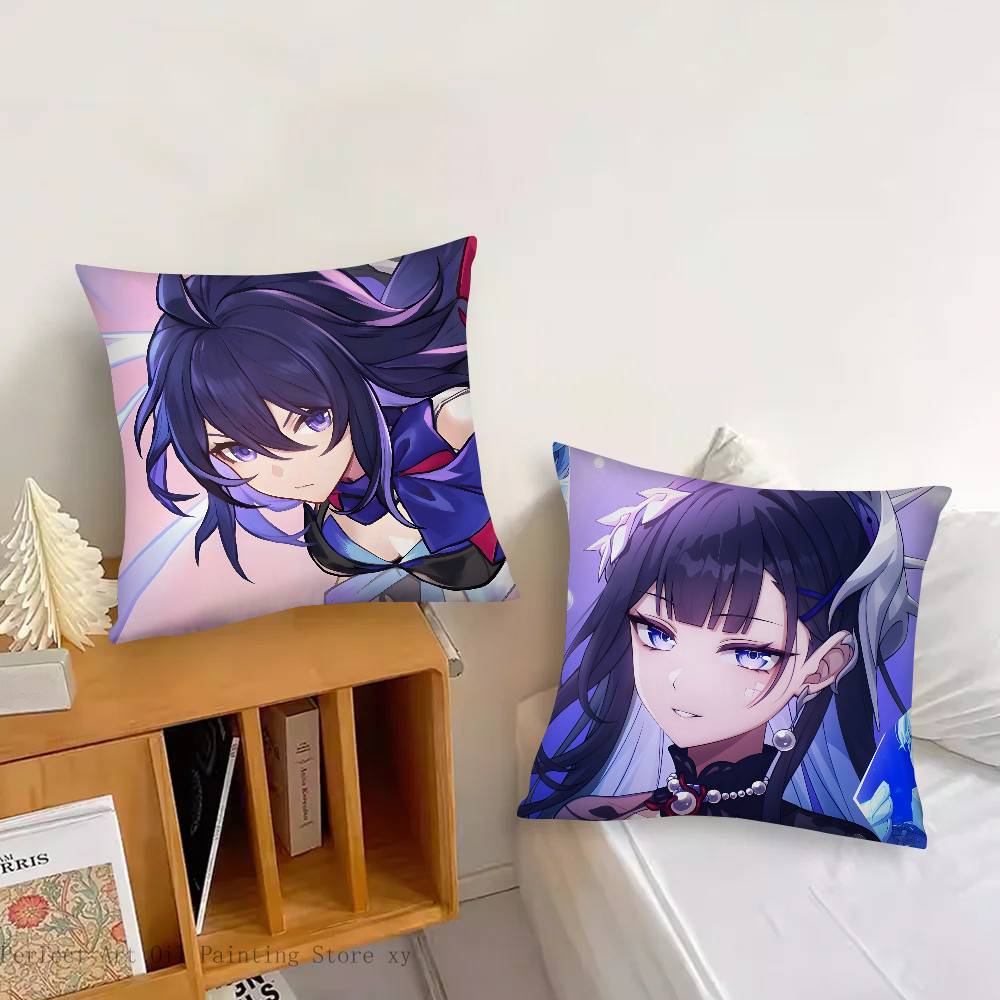 1pc Game Anime Honkai Star Rail Seele Pillow Case Fashion Square Pillowcase Bedroom Sofa Room Ins Decoration Leisure