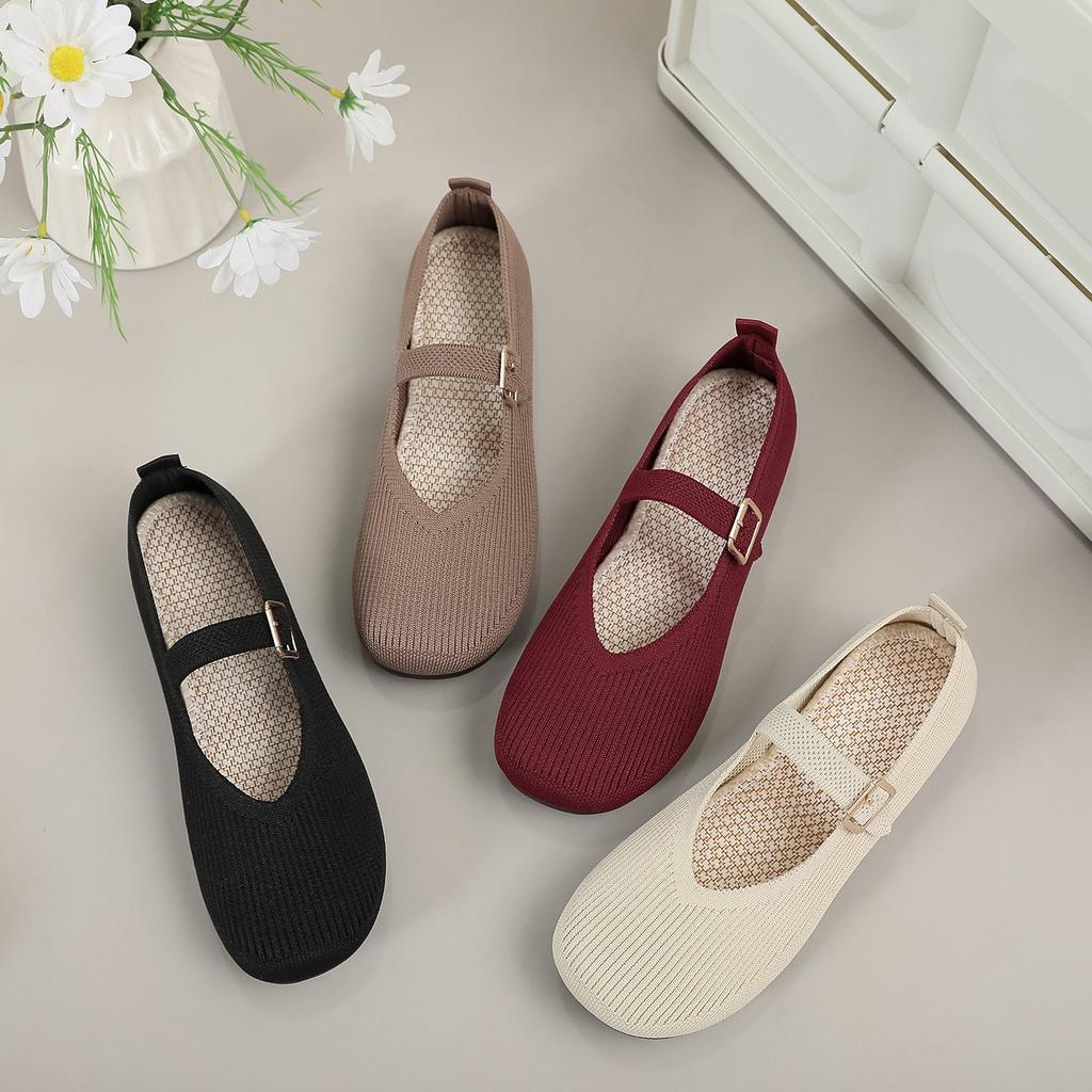 Processing and customization of spring new women's casual shoes, flying woven shoes, breathable casual shoes, non-slip and versatile women's single s