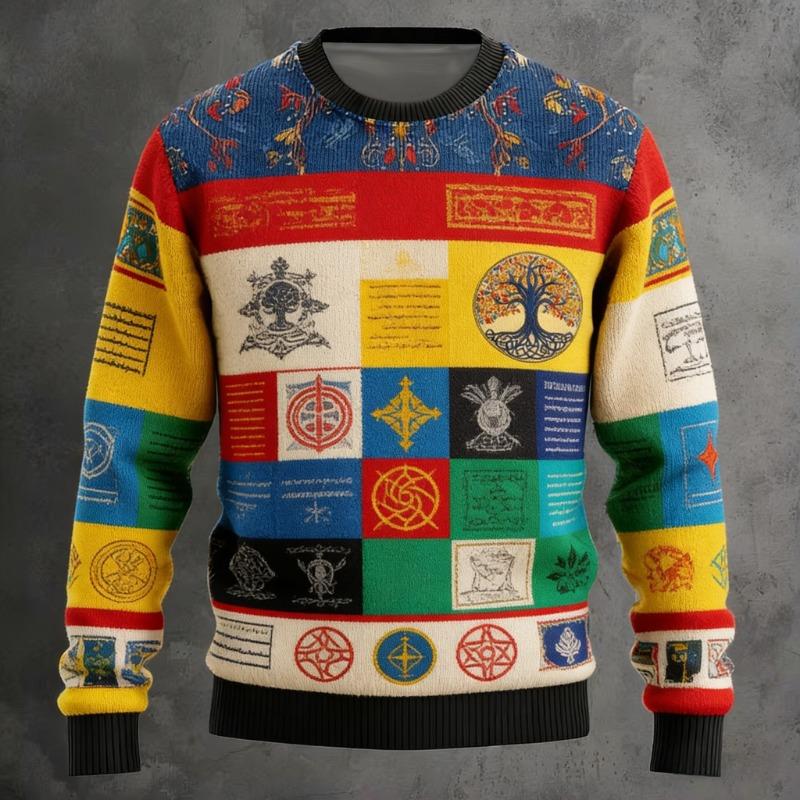 Men's Tree Of Life Pullover Sweater Jumper Knitwear Crewneck Retro Casual Vacation Daily 3D Print Long Sleeve Spring Fall Winter