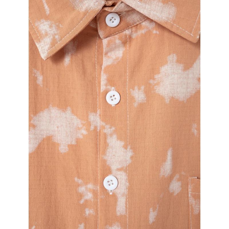 Summer New Tie-dye Lapel Short-sleeved Men's Beach Casual Sports All-match Shirt