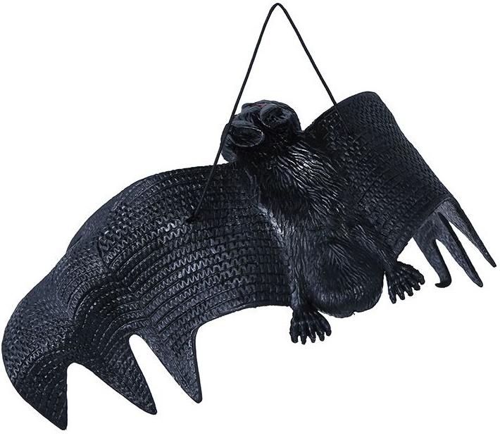 Dekoracja Zawieszka Wiszący Czarny Nietoperz 29Cm