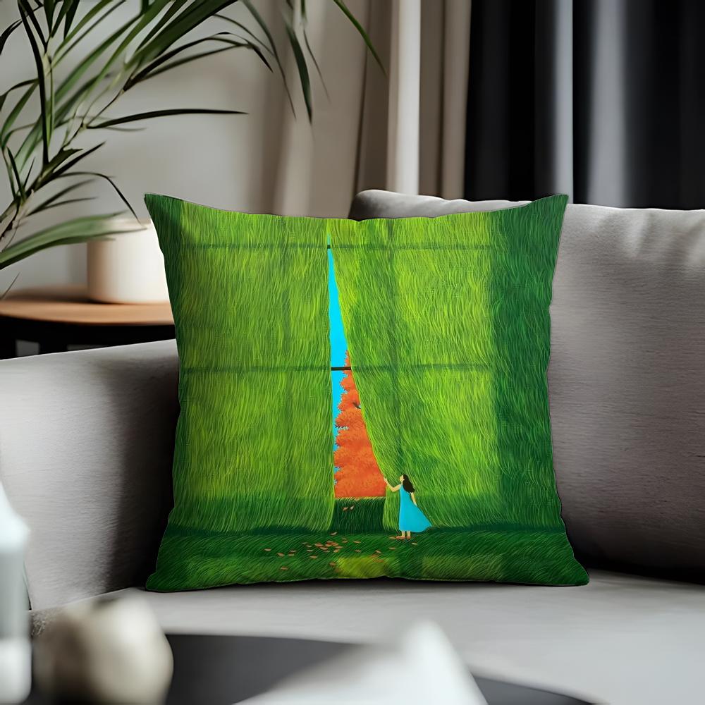 Fashion MMulgil Kimeful Cushion Cover Antidustmite Pillowcase Invisible Zipper Silky Short Plush Sofa Cushion Cover