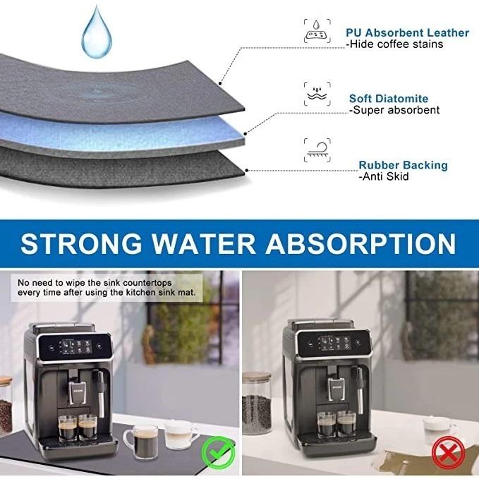 Super Absorbent Large Kitchen Absorbent Mat Antiskid Draining Coffee Dish Drying Mat Tableware Mat