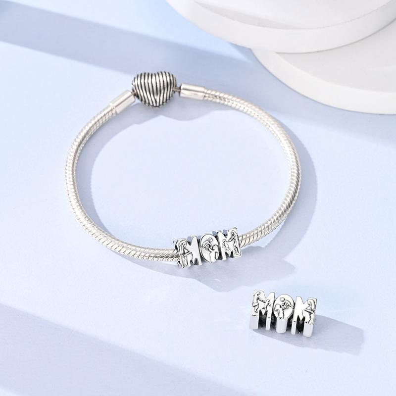 Original 925 Sterling Silver Charms Mother and Baby Bead Mom Bead Fit Original Bracelets For Women DIY Jewelry Gift