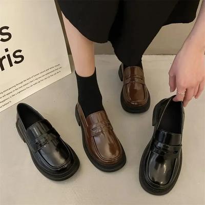 Brown Loafers Women Round Toe Japanese Shoes Girls Round Toe JK Uniform Shoes Women Retro Platform Lolita Cosplay Shoes