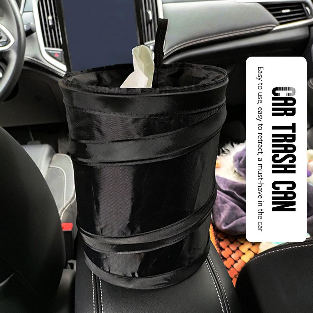 Car Trash Can Portable Foldable Hanging Car Storage Bucket Chair Back Oxford Cloth Storage Bag Trash Can