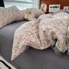Duvet Cover Set  A-class Ultra Soft Jacquard Double-layer Yarn Washed Cotton Bedding Set  Floral Bed Sheet
