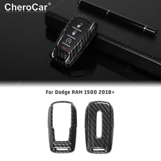 

Remote Key Fob Case Shell Cover Protector Trim For Dodge Ram 1500 Carbon Fiber
