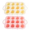Stampi per muffin in silicone per cottura con telaio rinforzato in metallo, 12 stampini misura standard antiaderenti in silicone per cupcake