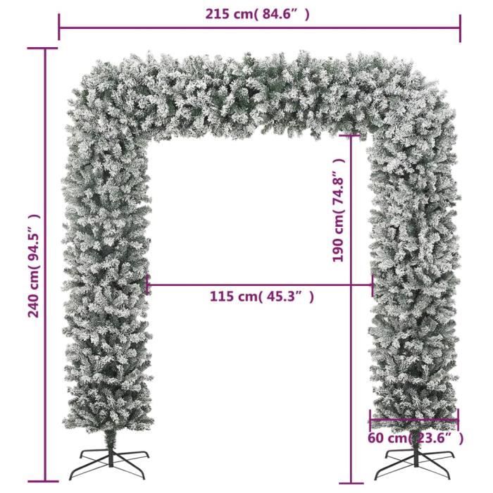 VidaXL Arche de sapin de Noël à flocons de neige 240 cm345091