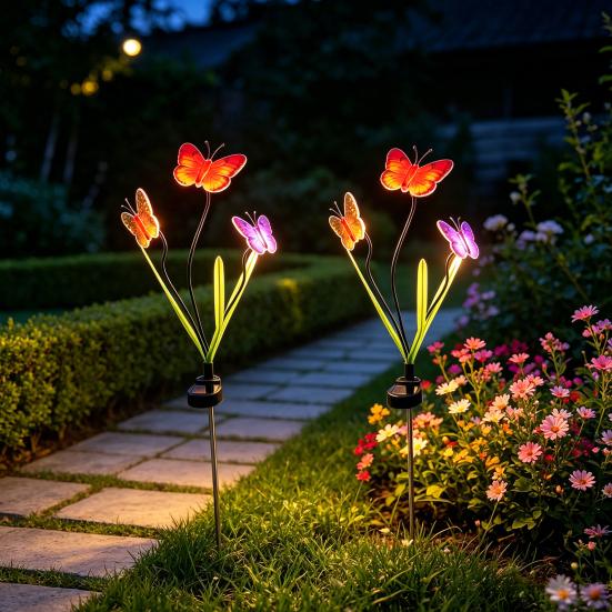 Solar Butterfly Flower Light Garden Lights Outdoor LED Waterproof