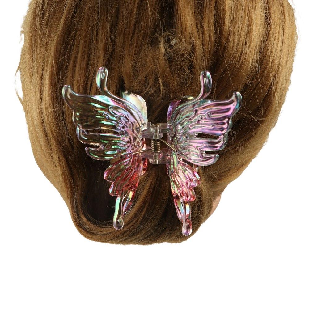 Colorful Liquid Butterfly Hair Claw Claw Clip Acrylic Butterfly Crab Clip Headwear Hair Accessories Large Shark Clip Women