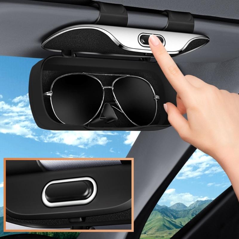 Hartschalen-Auto-Visier-Sonnenbrillenhalter Klemme am Auto-Aufbewahrungs-Organizer Universell passend ABS-Brillenetui für den täglichen Gebrauch