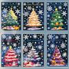 6 Pcs Christmas Window Stickers Wall Sticker Kids Room Wall Decals Merry Christmas Decorations For Home New Year Stickers