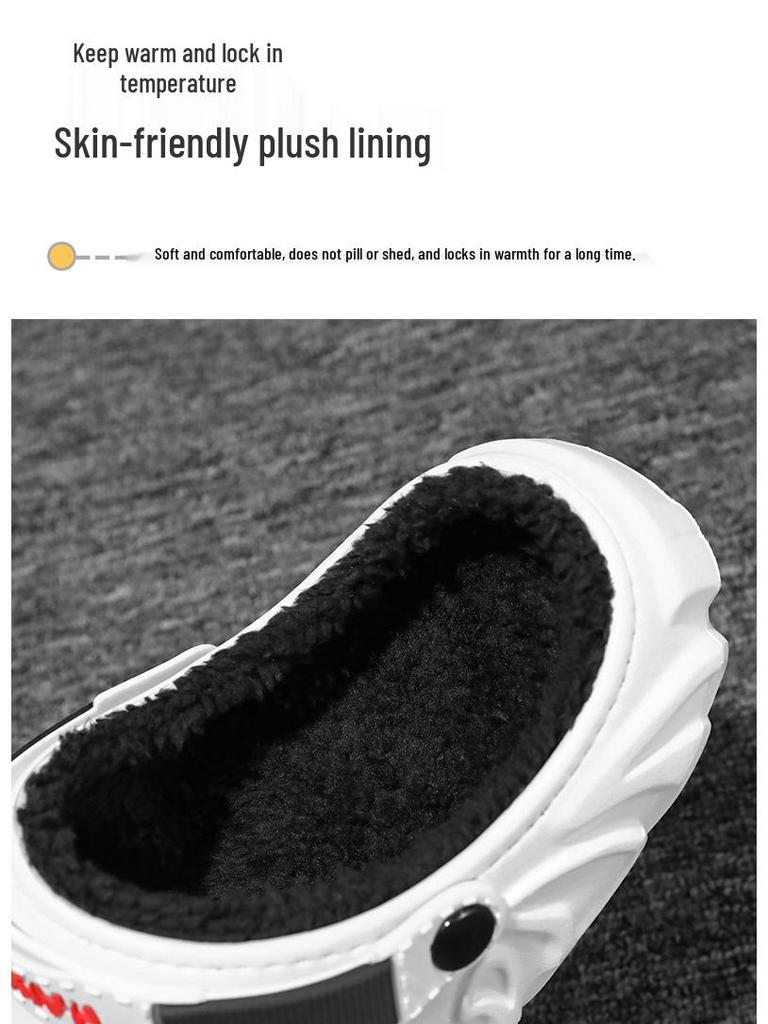 Fleece-Lined Cotton Slippers: Non-Slip, Soft Sole, Warm Office & Nurse Shoes for Autumn/Winter