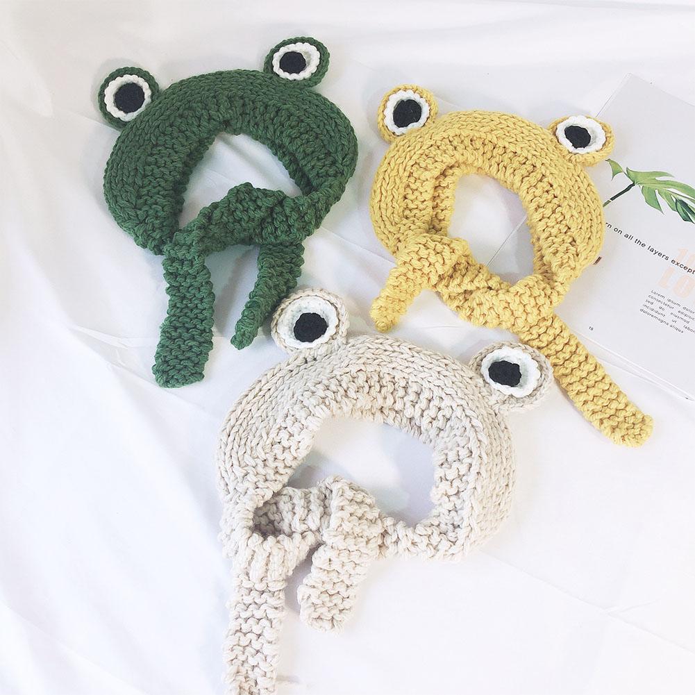 Children Autumn Cartoon Frog Big Eyes Cap Knited Fashion Headband Frog Cap