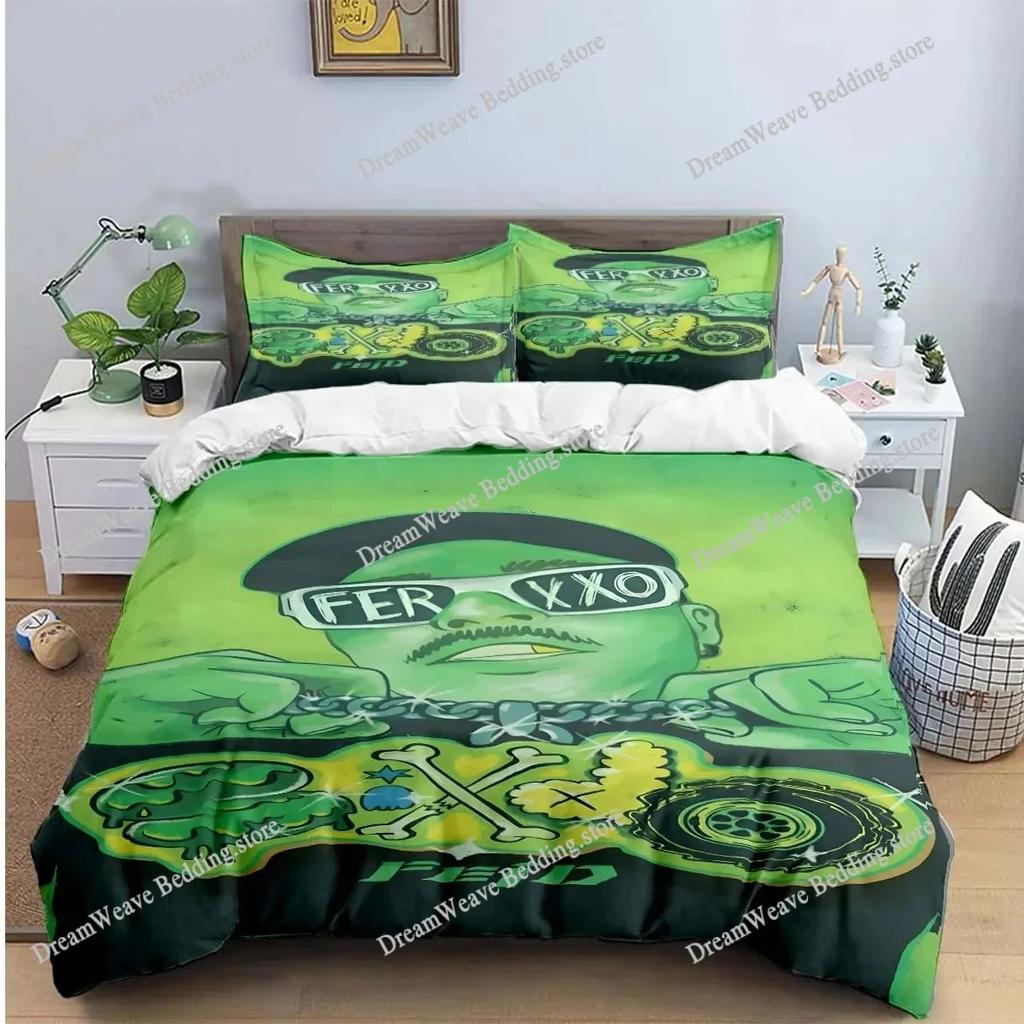 Fashion Pop Singer Ferxxo Feid Print Bedding Sets Bed Supplies Set Duvet Cover Bed Comforter Set Bedding Set Luxury BirthdayGift