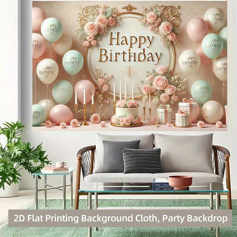 1 piece of 2D Flat Banner, polyester background banner for birthday party decoration scene, durable fabric