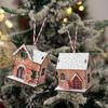 Gingerbread House Christmas Ornaments Party Pendant House Figurines For Home Dinner School Restaurant Cafe Shopping Mall Wedding
