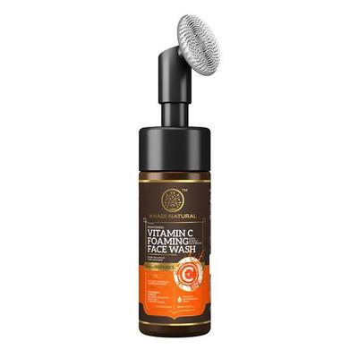 Vitamin C Foaming Face Wash with In- Built Face Brush | Face Wash for Glowing Skin | Powered Botanics| 150 Ml