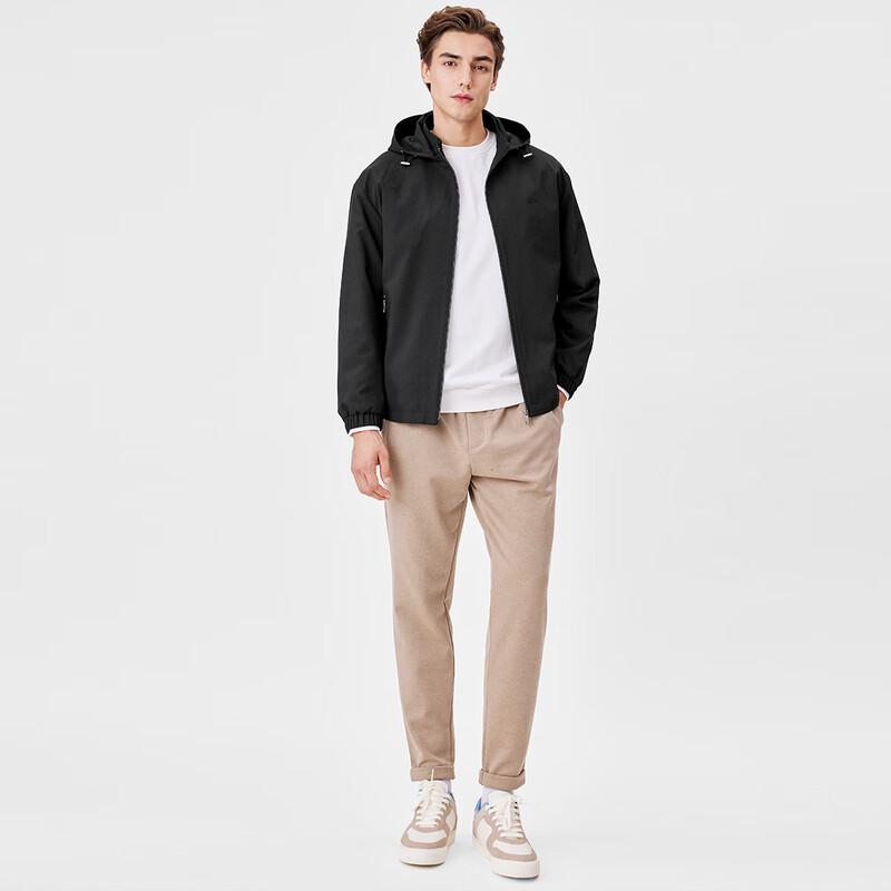 Shanshan Men's Padded Fleece-Lined Hooded Windproof Jacket